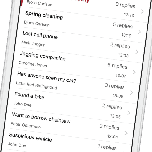 Skärmdump från appen
